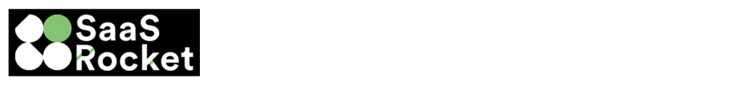 SaaS Rocket colour logo. Black, white, green.